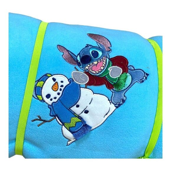 Disney Store Exclusive Lilo Stitch & Snowman Fleece Blanket 60"x50" NEW Gift - Picture 6 of 10